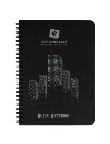  Alex Schoeller Spiralli Defter Plastik Kapak Siyah 60 YP A4 100.04