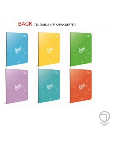 Gıpta Back Tel Dikiş Plastik Kapak Defter A4 40 YP Kareli