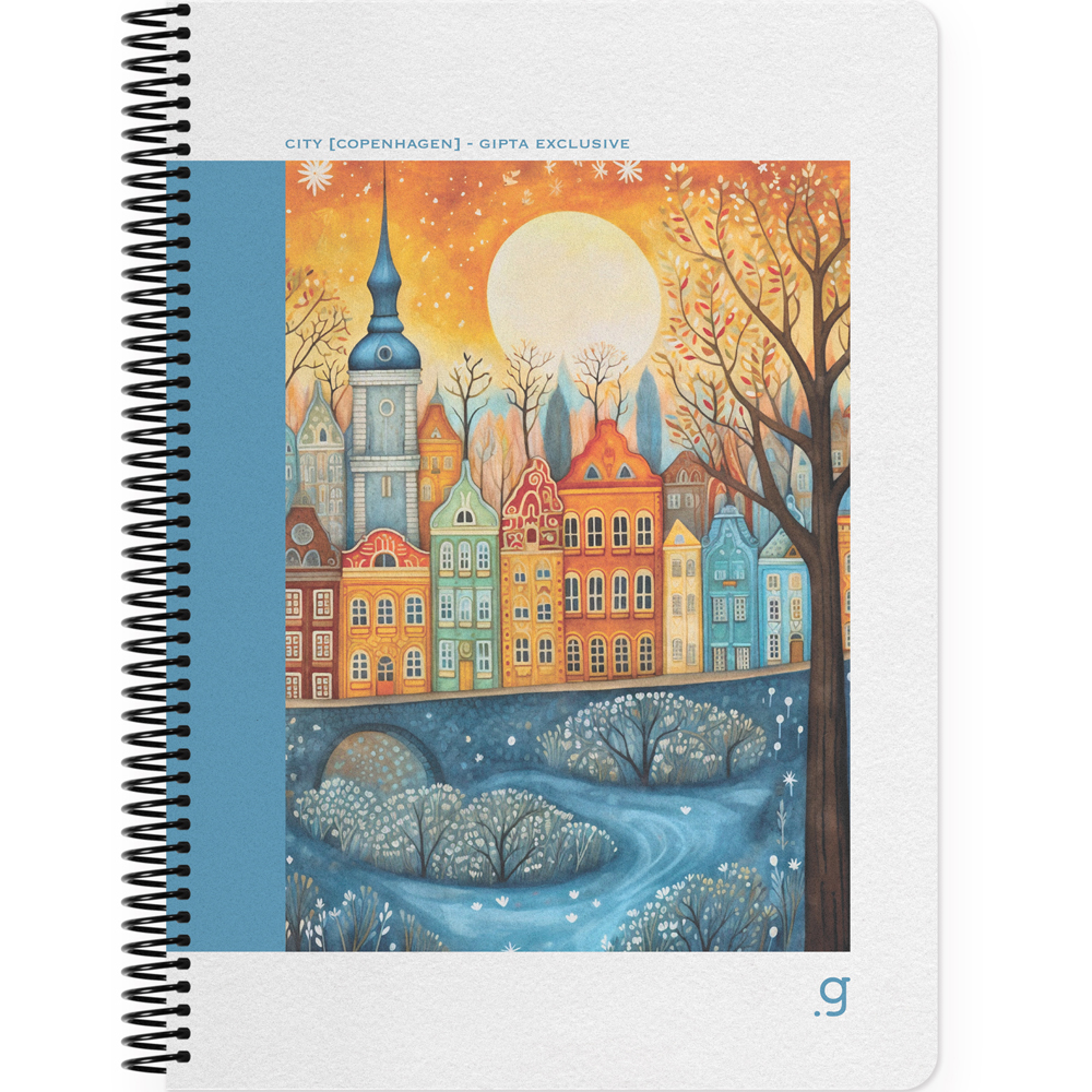  Gıpta Cıty Spiralli Sert Kapak Defter 17x24 80 YP Kareli