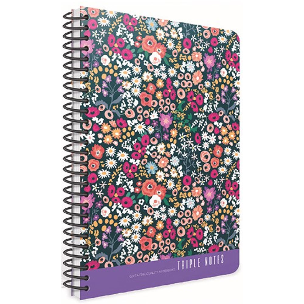  Gıpta Trıple Notes Spiralli Sert Kapak Defter 17x24 80 YP Kareli