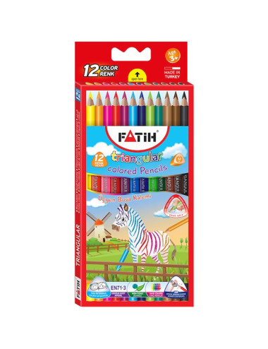  Fatih Kuru Boya Jumbo Üçgen Triangular Tam Boy 12 Renk