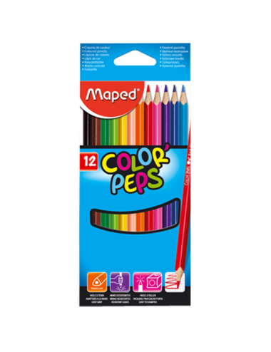  Maped Kuru Boya Karton Kutu Tam Boy Üçgen 12 Renk
