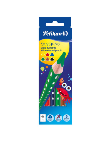  Pelikan Kuru Boya Kalemi Silverino Jumbo Üçgen 6 Lı