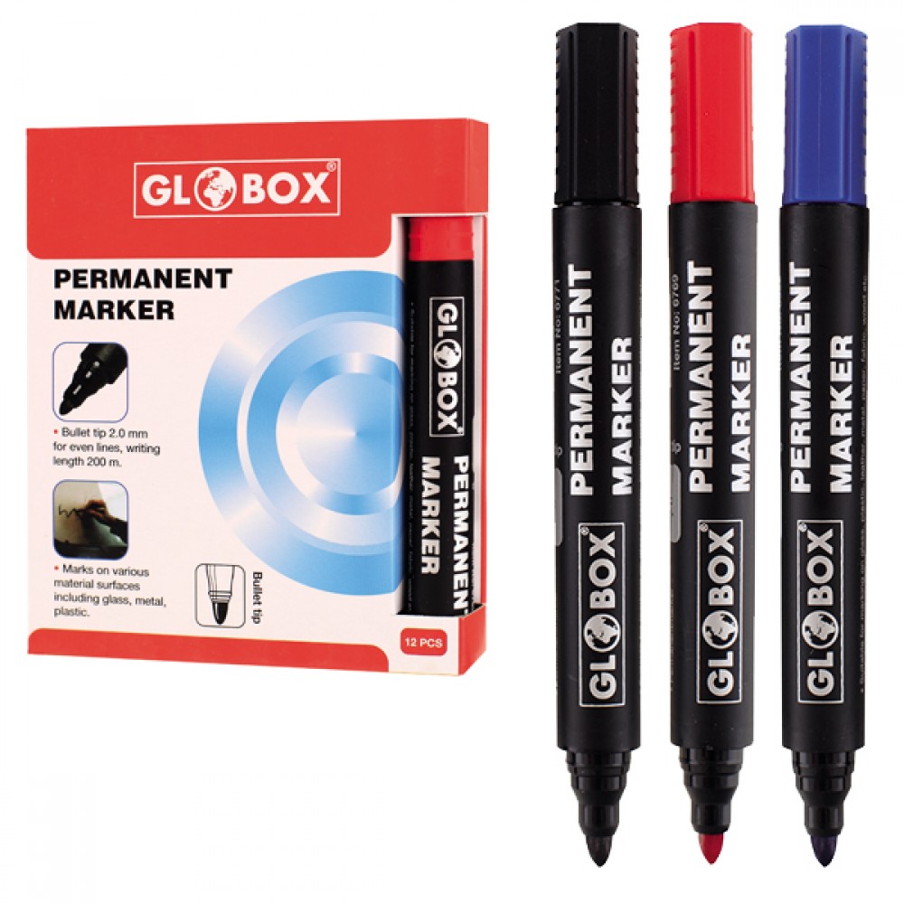 Globox Markör Permanent Yuvarlak Uç