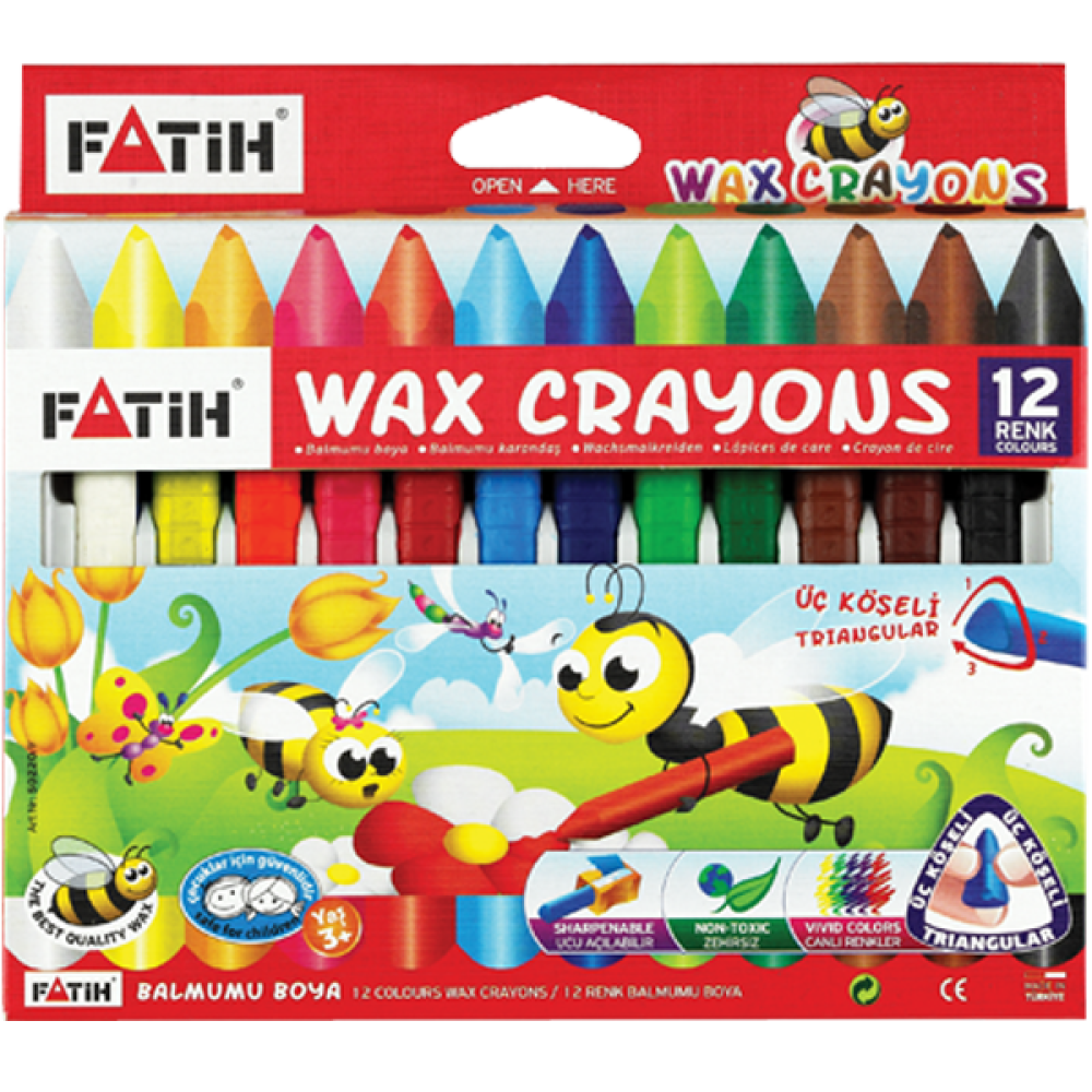 Fatih Mum Pastel Boya Wax Crayon Jumbo 12 Renk