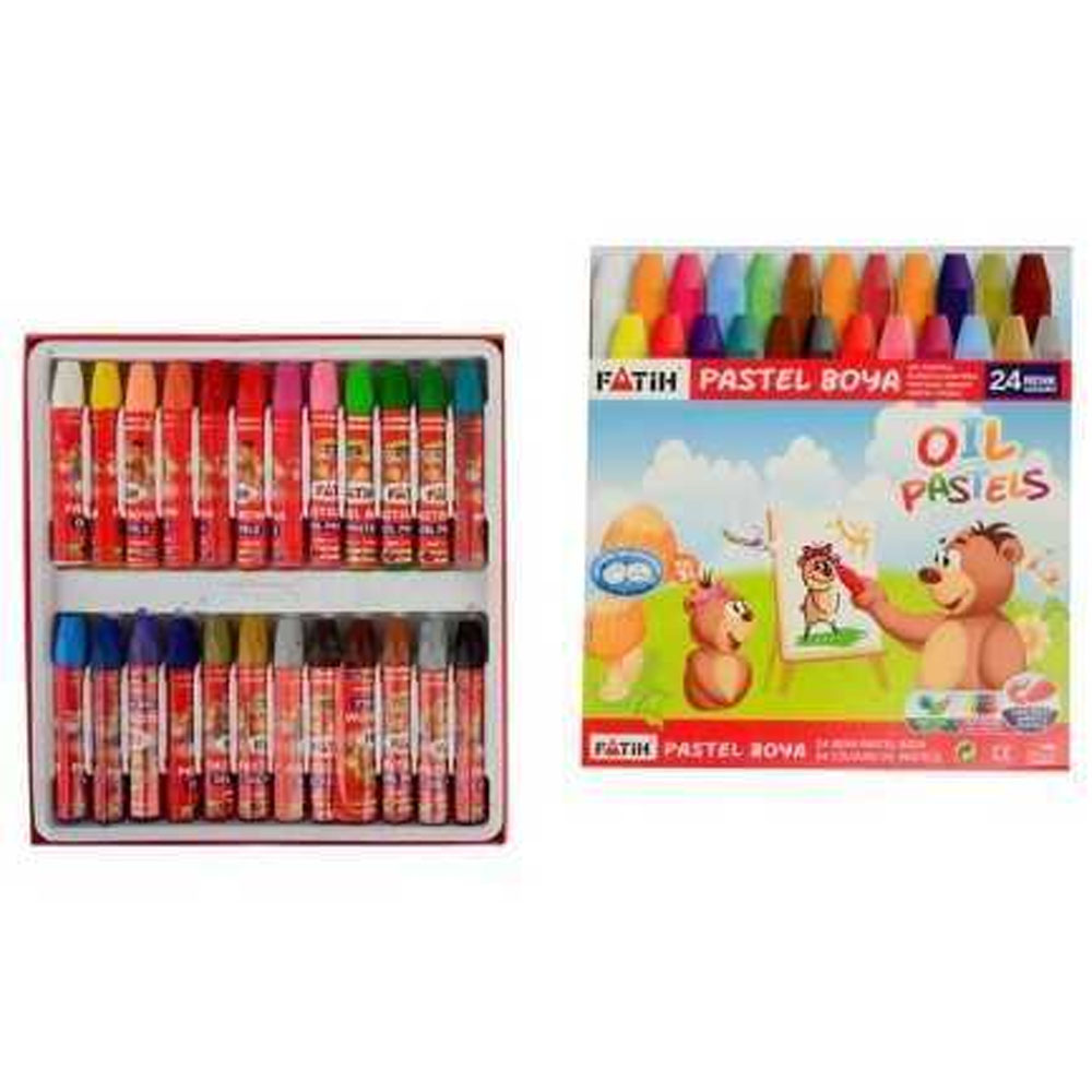  Fatih Pastel Boya Karton Kutu Köşeli 24 Renk