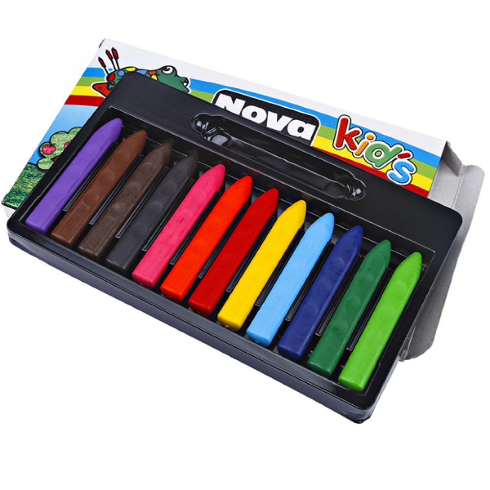Nova Color Mum Boya Jumbo Üçgen Silinebilir 12 Renk