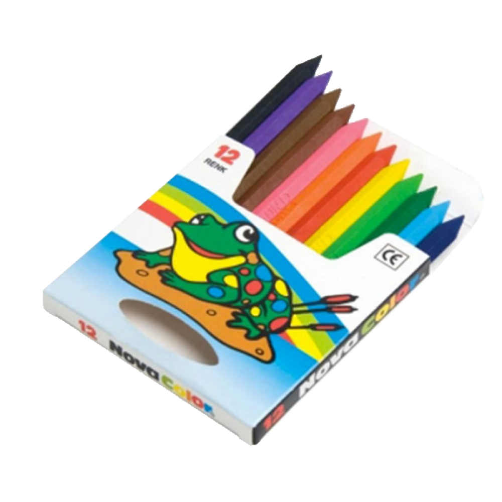 Nova Color Mum Pastel Boya Karton Kutu Yarım Boy Köşeli 12 Lİ