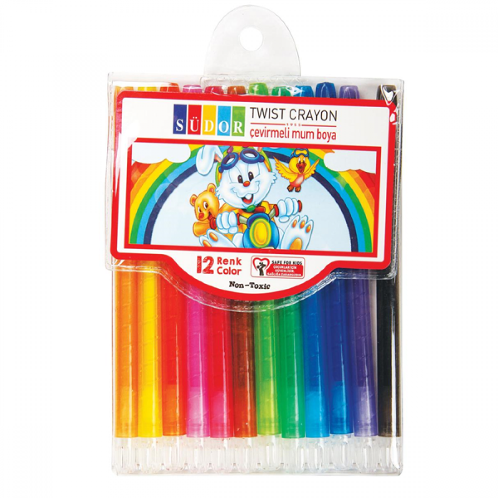  Südor Mum Pastel Boya Twist Crayon Çevirmeli 12 Renk