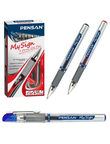  Pensan Roller Kalem My-Sign Jel Bilye Uçlu İmza Kalemi 1.0 MM Mavi 12li Paket