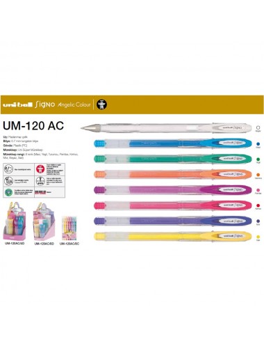 Uni-Ball Roller Kalem Signo Angelic Colour Jel Bilye Uç 48 Lİ 0.7 MM 
