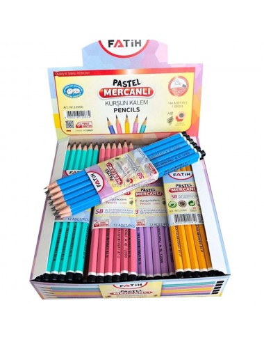  Fatih Kurşun Kalem Köşeli Mercanlı Pastel Renkli